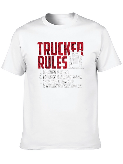 Trucker Rules Graphic Tee - Funny Truck Driver T-Shirt