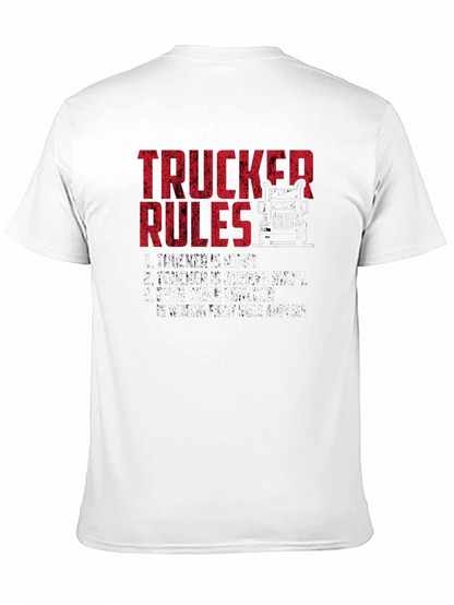 Trucker Rules Graphic Tee - Funny Truck Driver T-Shirt