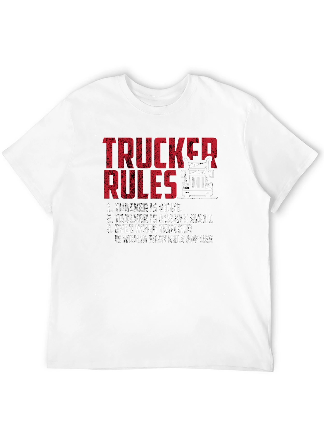 Trucker Rules Graphic Tee - Funny Truck Driver T-Shirt