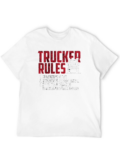 Trucker Rules Graphic Tee - Funny Truck Driver T-Shirt