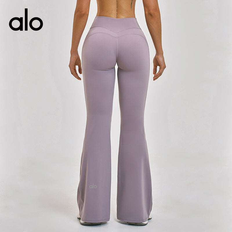 Alo Yoga Brushed High-Waist Bootcut Leggings, Slim-Fit Casual Running Yoga Pants for Women