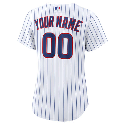 Chicago Cubs Nike Women's Home Replica Custom Jersey - White
