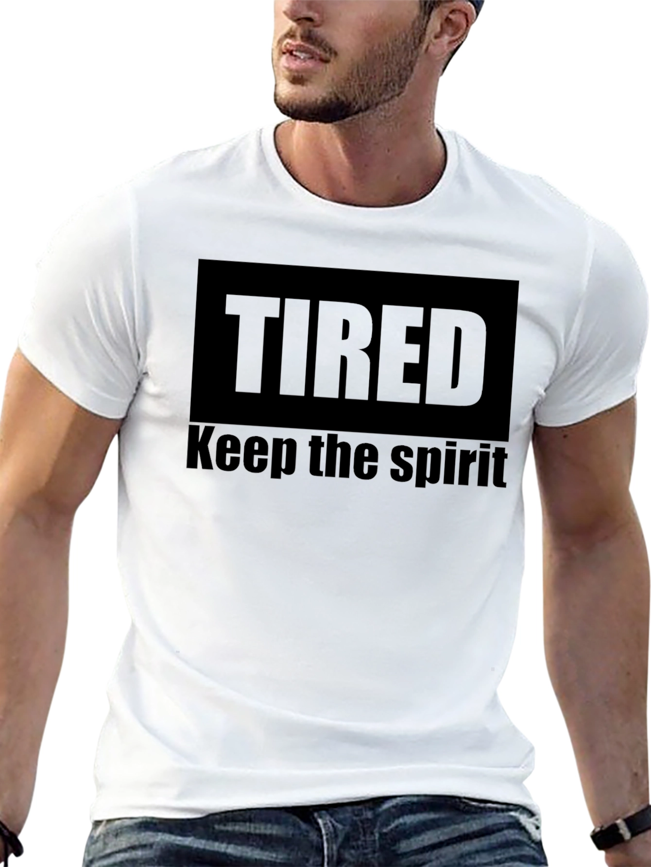 Tired Keep The Spirit Black T-Shirt