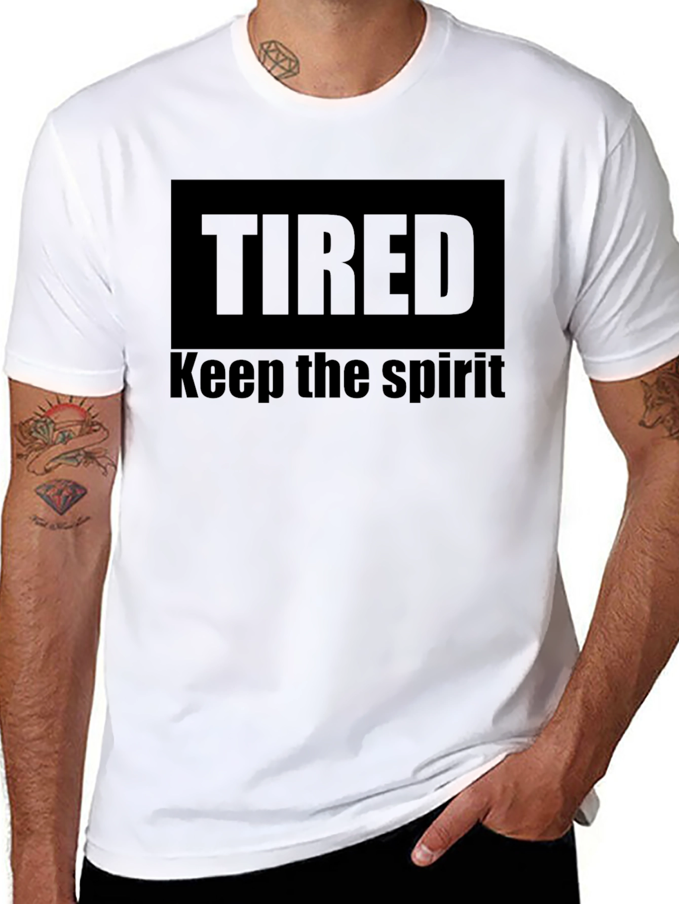 Tired Keep The Spirit Black T-Shirt