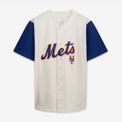 New York Mets Profile Big &amp;amp; Tall Two-Color Fashion Jersey - Cream/Royal