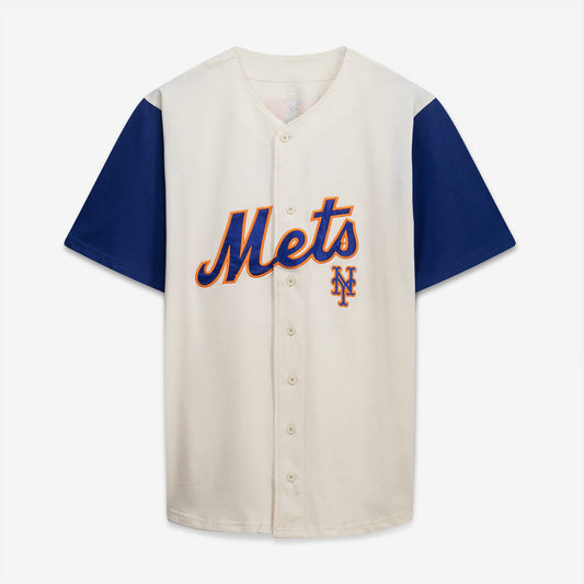 New York Mets Profile Big &amp;amp; Tall Two-Color Fashion Jersey - Cream/Royal