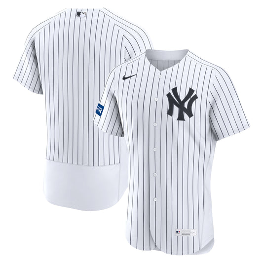 New York Yankees Nike Home Sponsor Patch Authentic Jersey - White