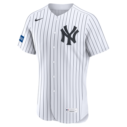 New York Yankees Nike Home Sponsor Patch Authentic Jersey - White