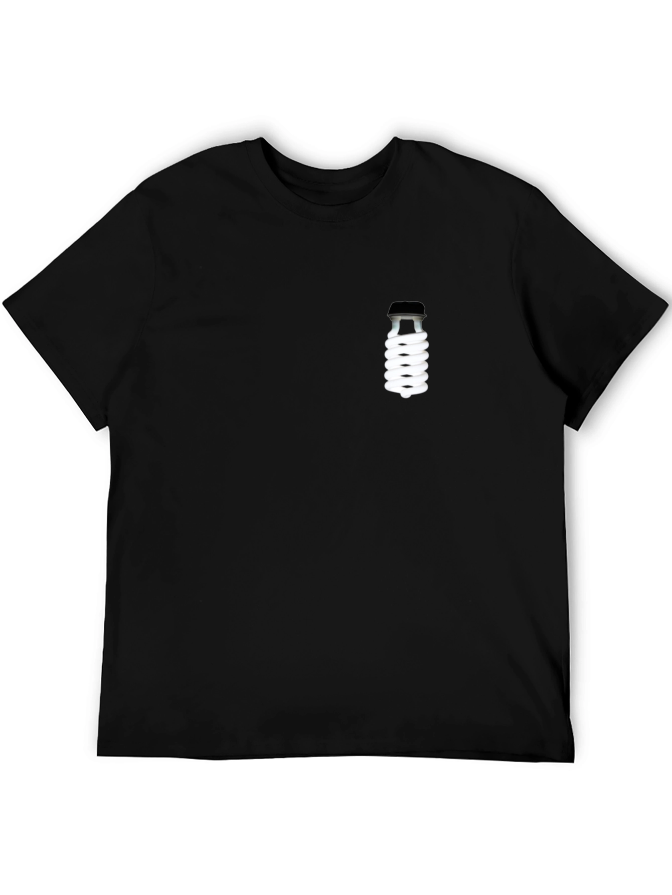 Black T-Shirt with Novelty Lightbulb Design
