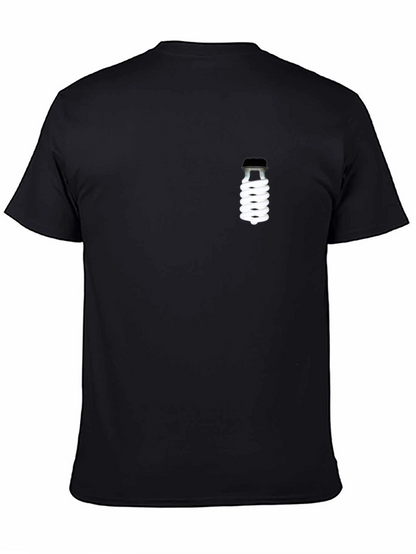 Black T-Shirt with Novelty Lightbulb Design