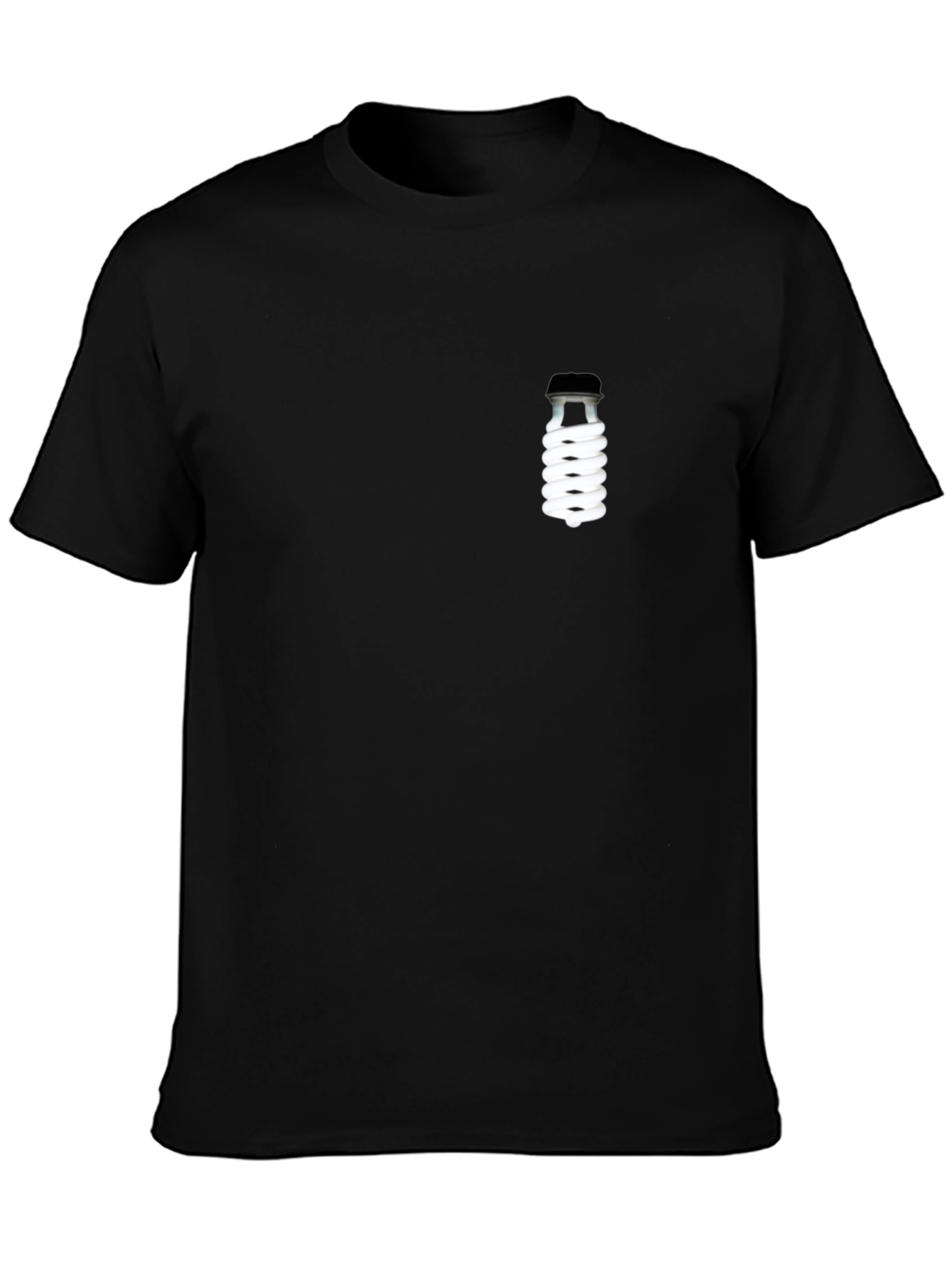 Black T-Shirt with Novelty Lightbulb Design