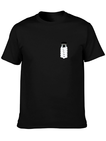 Black T-Shirt with Novelty Lightbulb Design