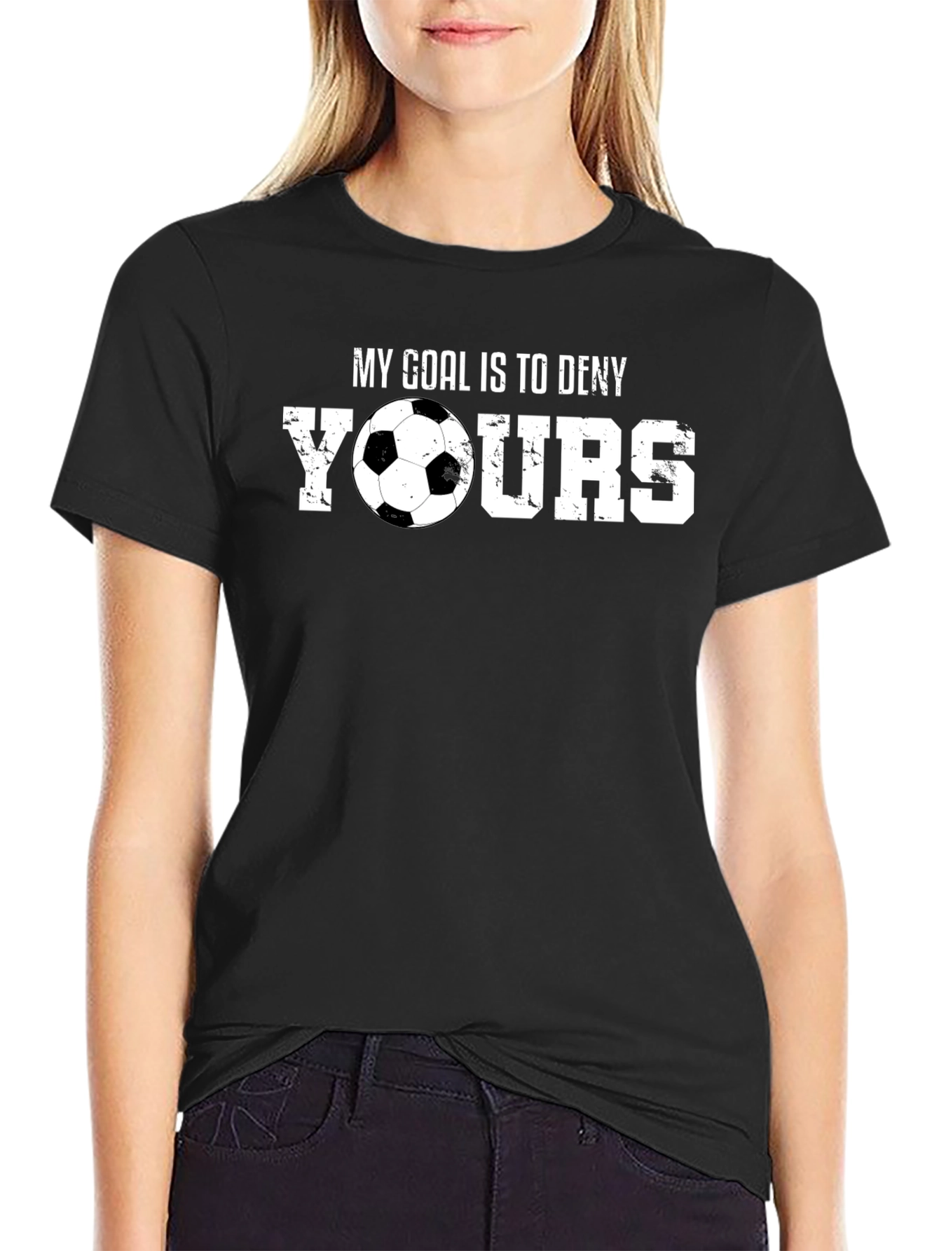 Soccer Goalie T-Shirt: My Goal is to Deny Yours
