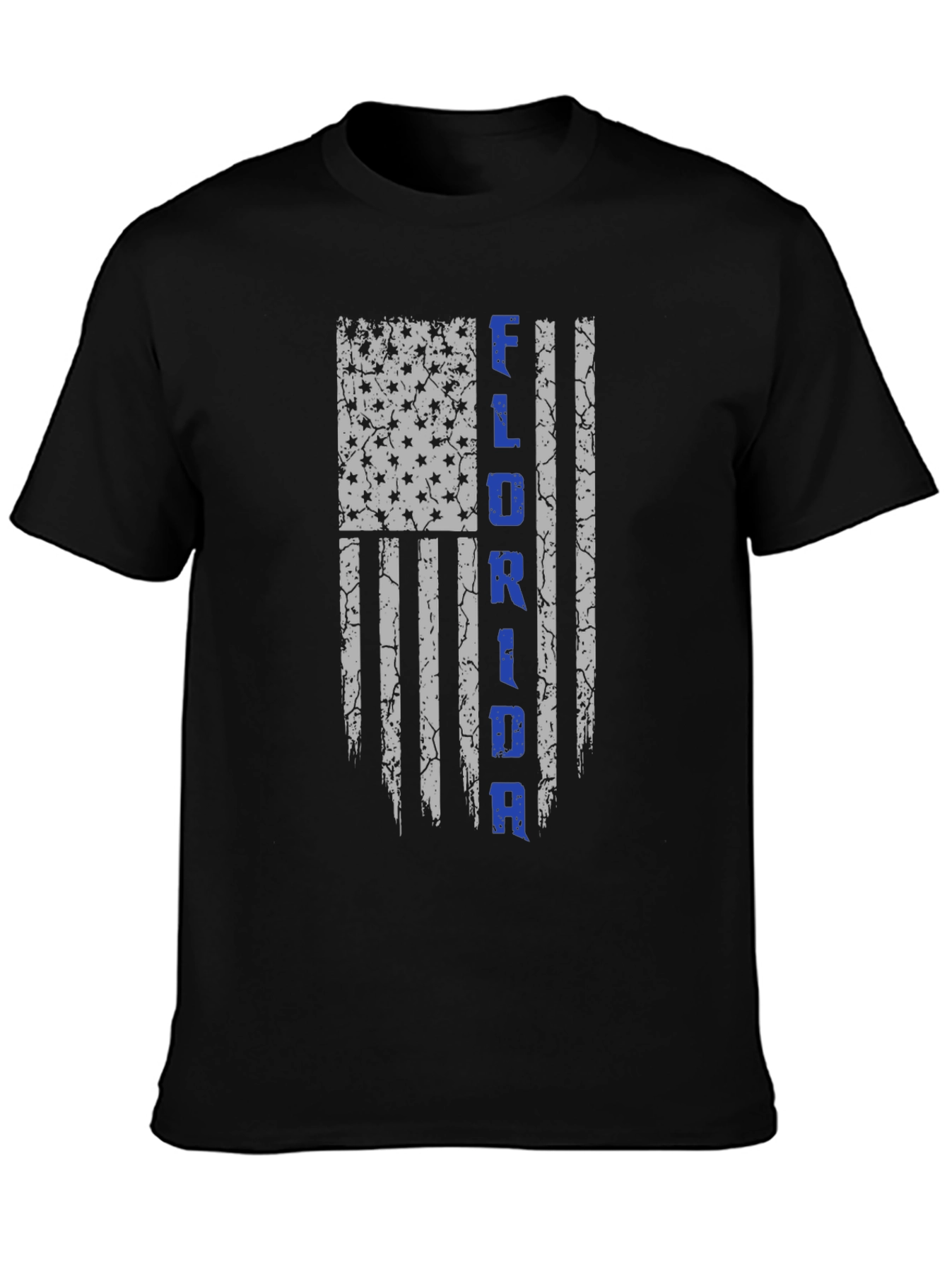 Florida Flag Distressed Graphic Tee - Black