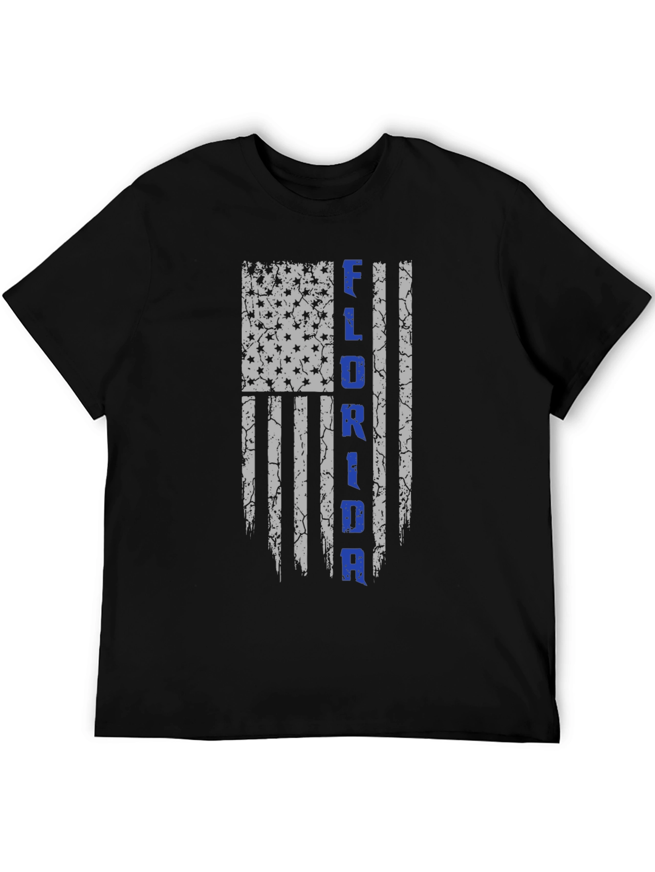 Florida Flag Distressed Graphic Tee - Black