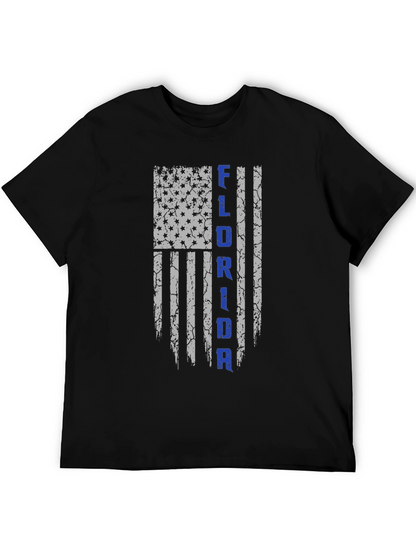Florida Flag Distressed Graphic Tee - Black