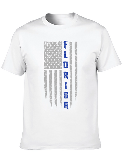 Florida Flag Distressed Graphic Tee - Black