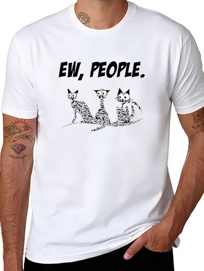 Ew People Funny Cats Graphic T-Shirt