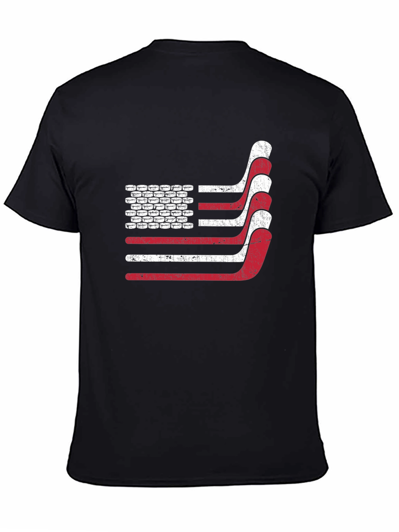 Hockey American Flag T-Shirt - Patriotic USA Tee