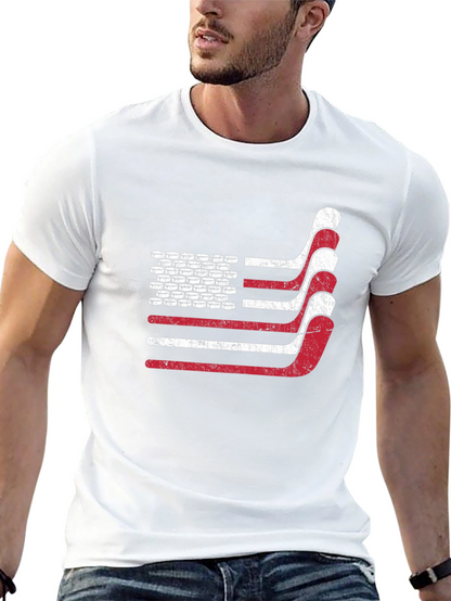 Hockey American Flag T-Shirt - Patriotic USA Tee