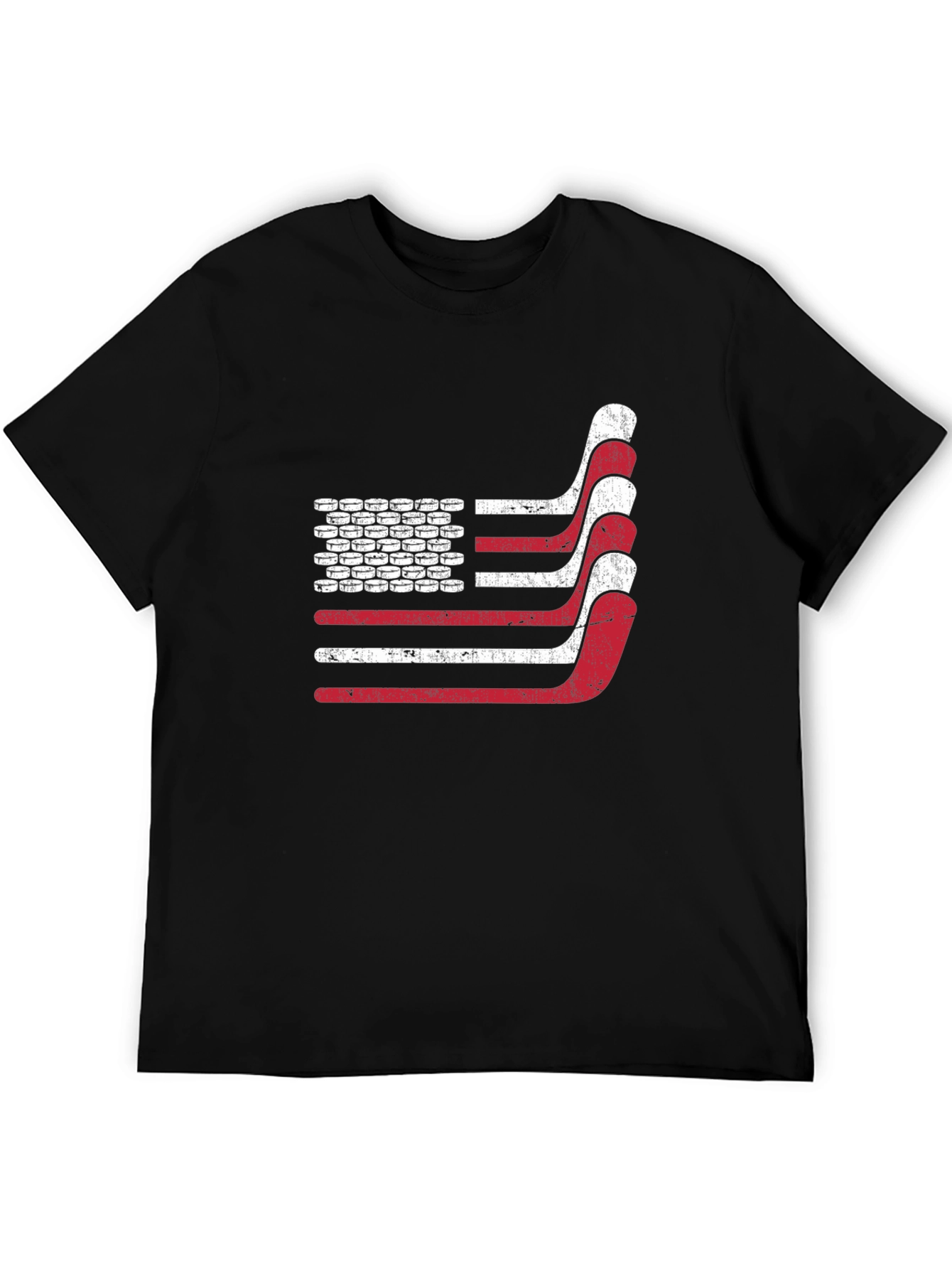 Hockey American Flag T-Shirt - Patriotic USA Tee
