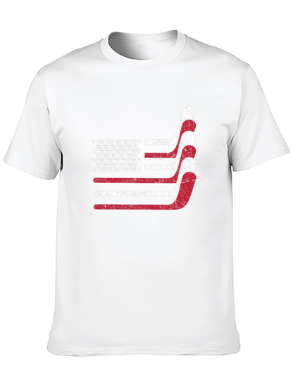 Hockey American Flag T-Shirt - Patriotic USA Tee