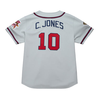 Chipper Jones Atlanta Braves Mitchell &amp;amp; Ness 1995 Throwback Authentic Jersey - Gray