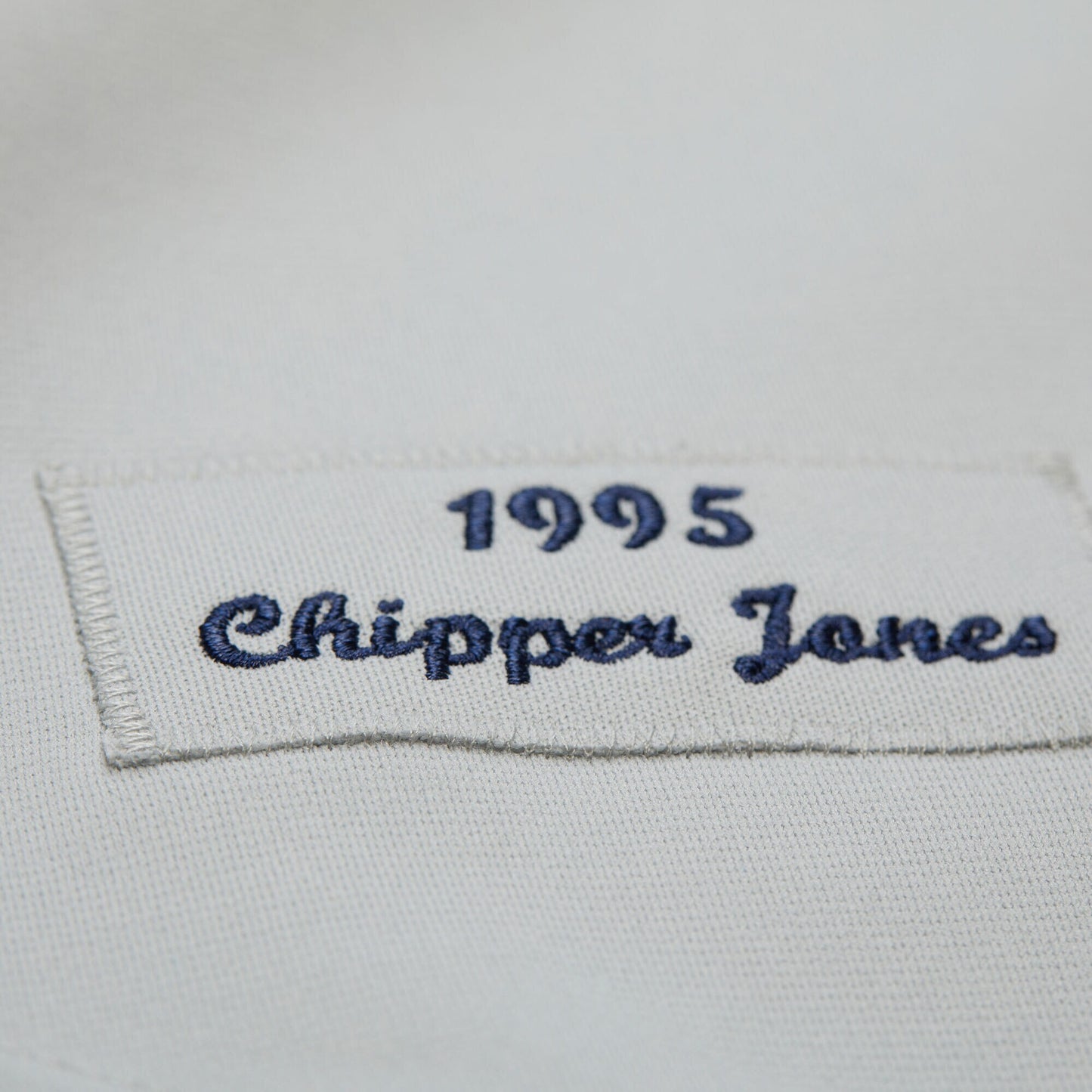 Chipper Jones Atlanta Braves Mitchell &amp;amp; Ness 1995 Throwback Authentic Jersey - Gray
