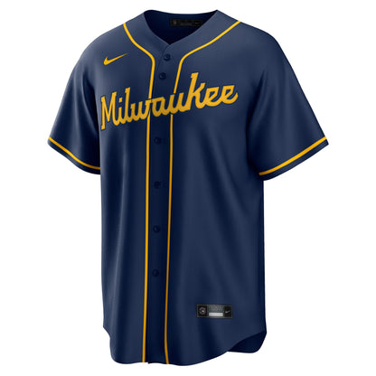 Christian Yelich Milwaukee Brewers Nike Alternate 2 Replica Jersey - Navy