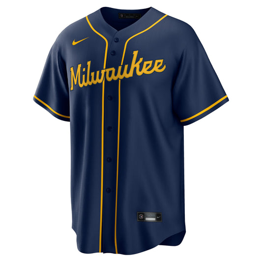 Christian Yelich Milwaukee Brewers Nike Alternate 2 Replica Jersey - Navy