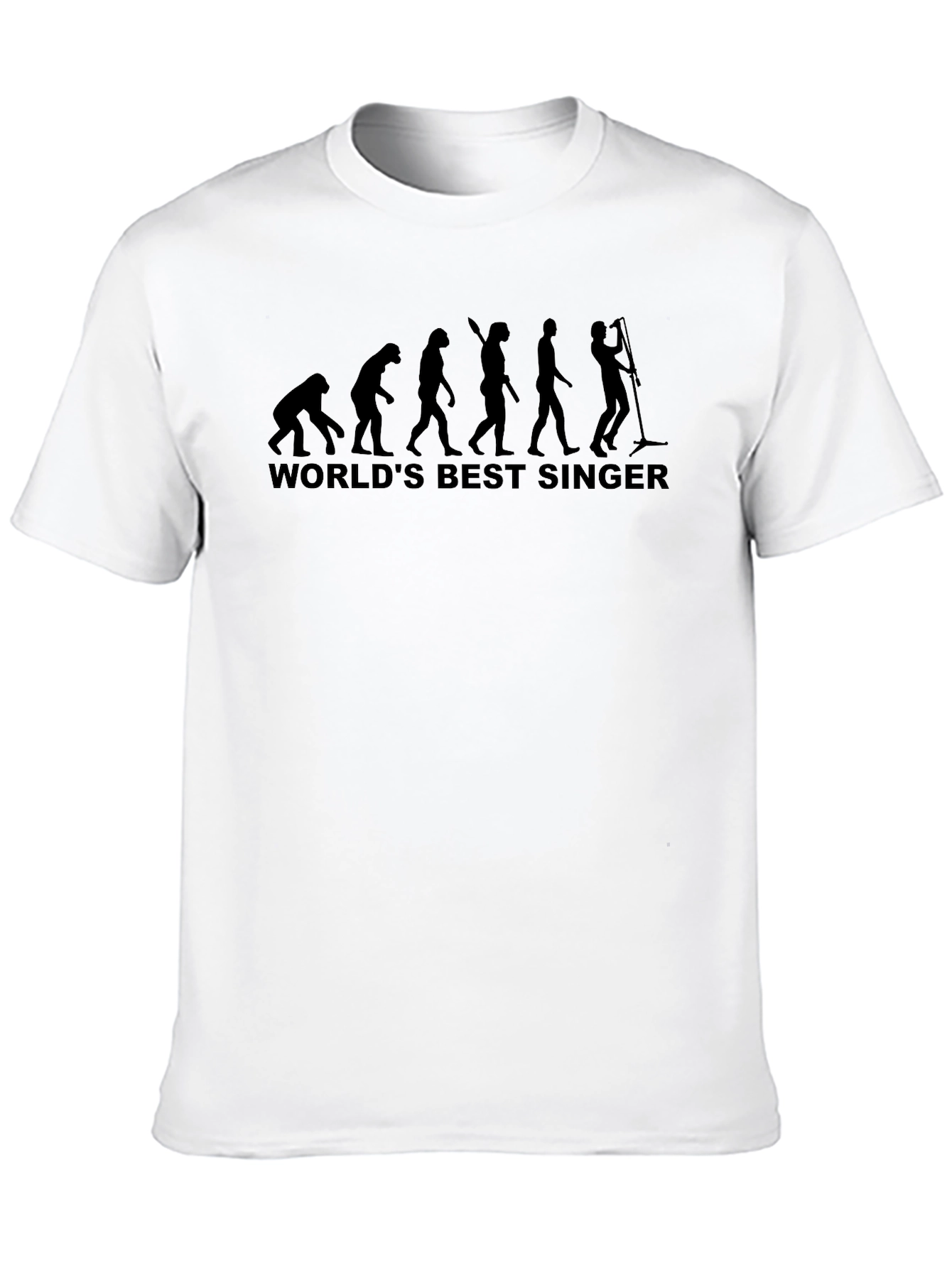 Worlds Best Singer Evolution Funny Black T-Shirt