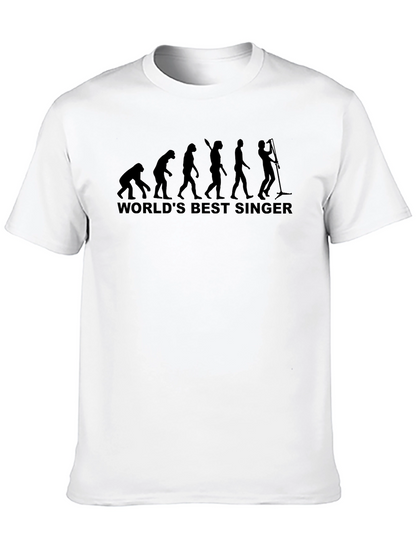 Worlds Best Singer Evolution Funny Black T-Shirt