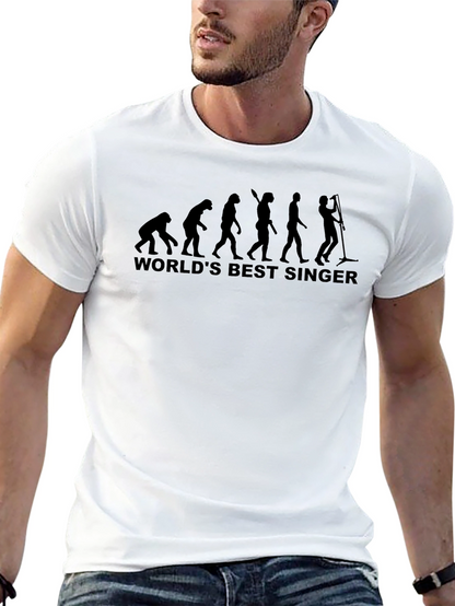 Worlds Best Singer Evolution Funny Black T-Shirt