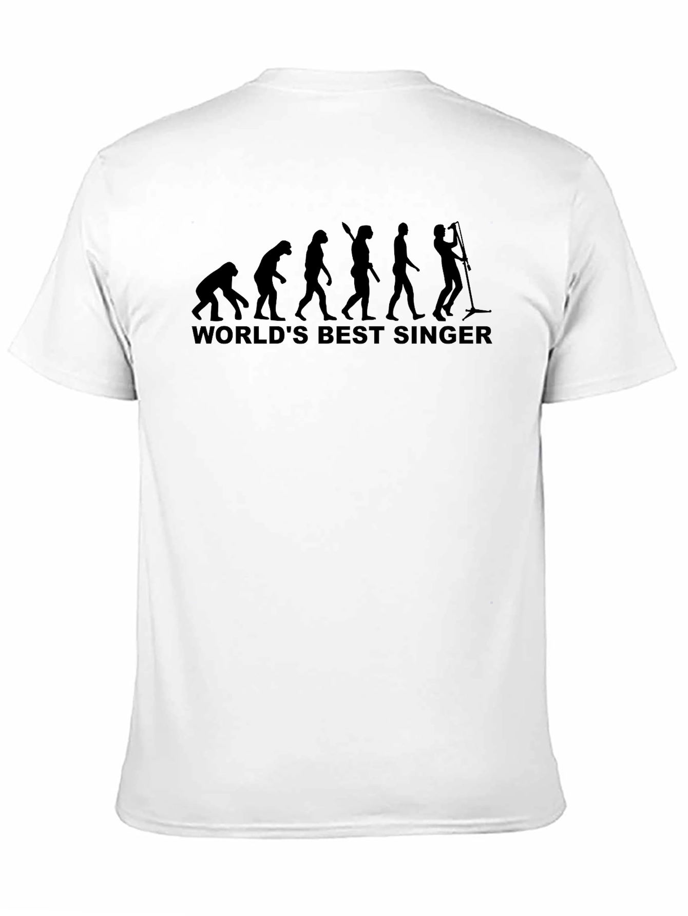 Worlds Best Singer Evolution Funny Black T-Shirt