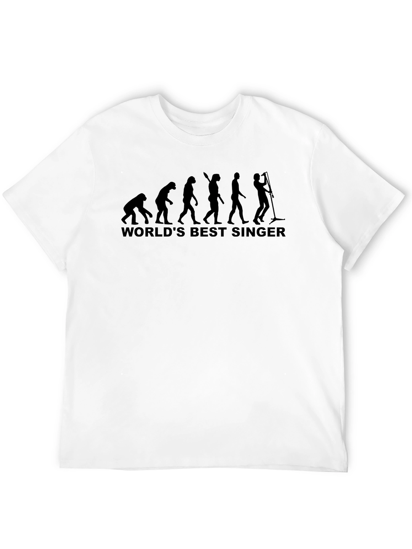 Worlds Best Singer Evolution Funny Black T-Shirt