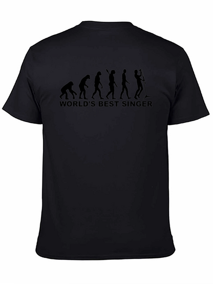 Worlds Best Singer Evolution Funny Black T-Shirt