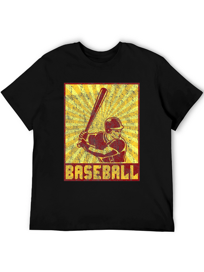 Retro Baseball Player Graphic T-Shirt