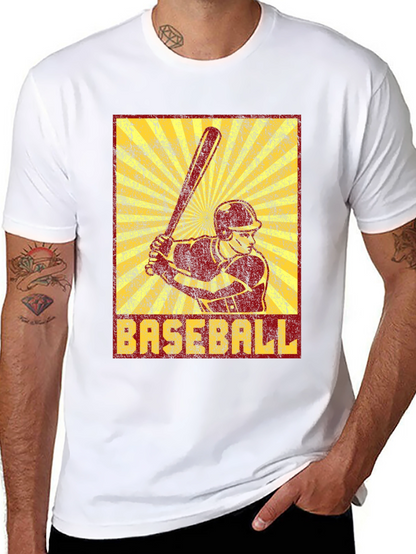 Retro Baseball Player Graphic T-Shirt