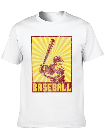 Retro Baseball Player Graphic T-Shirt
