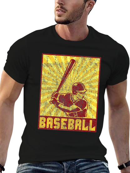 Retro Baseball Player Graphic T-Shirt