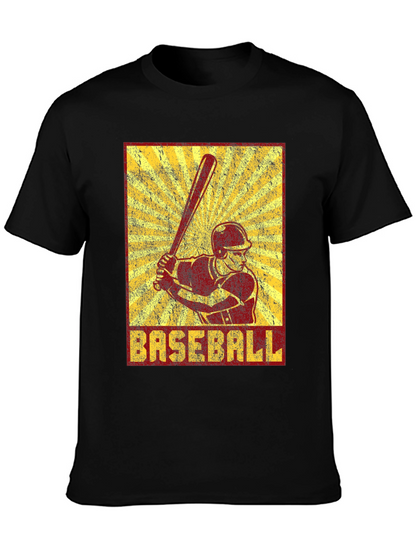 Retro Baseball Player Graphic T-Shirt