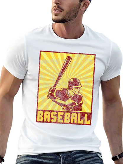 Retro Baseball Player Graphic T-Shirt