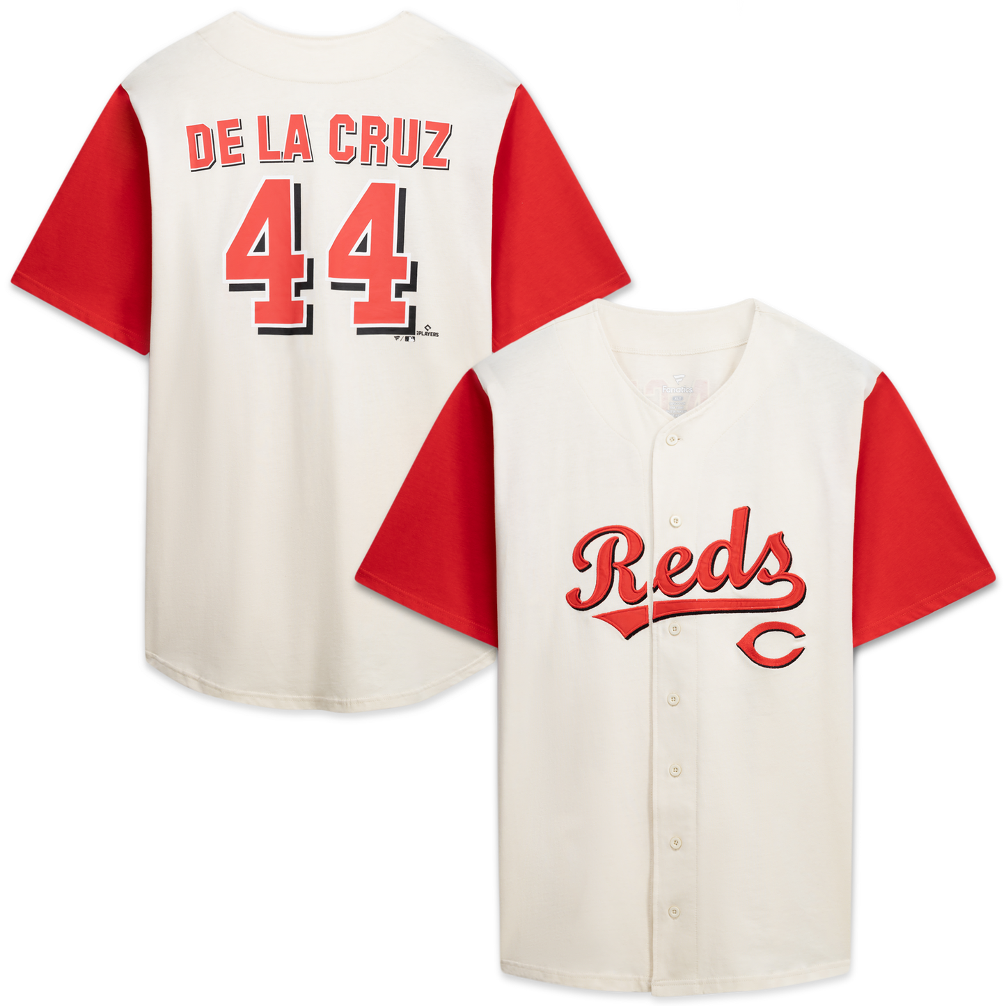 Cincinnati Reds Profile Big &amp;amp; Tall Two-Color Fashion Jersey - Cream/Red