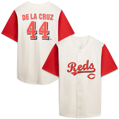 Cincinnati Reds Profile Big &amp;amp; Tall Two-Color Fashion Jersey - Cream/Red