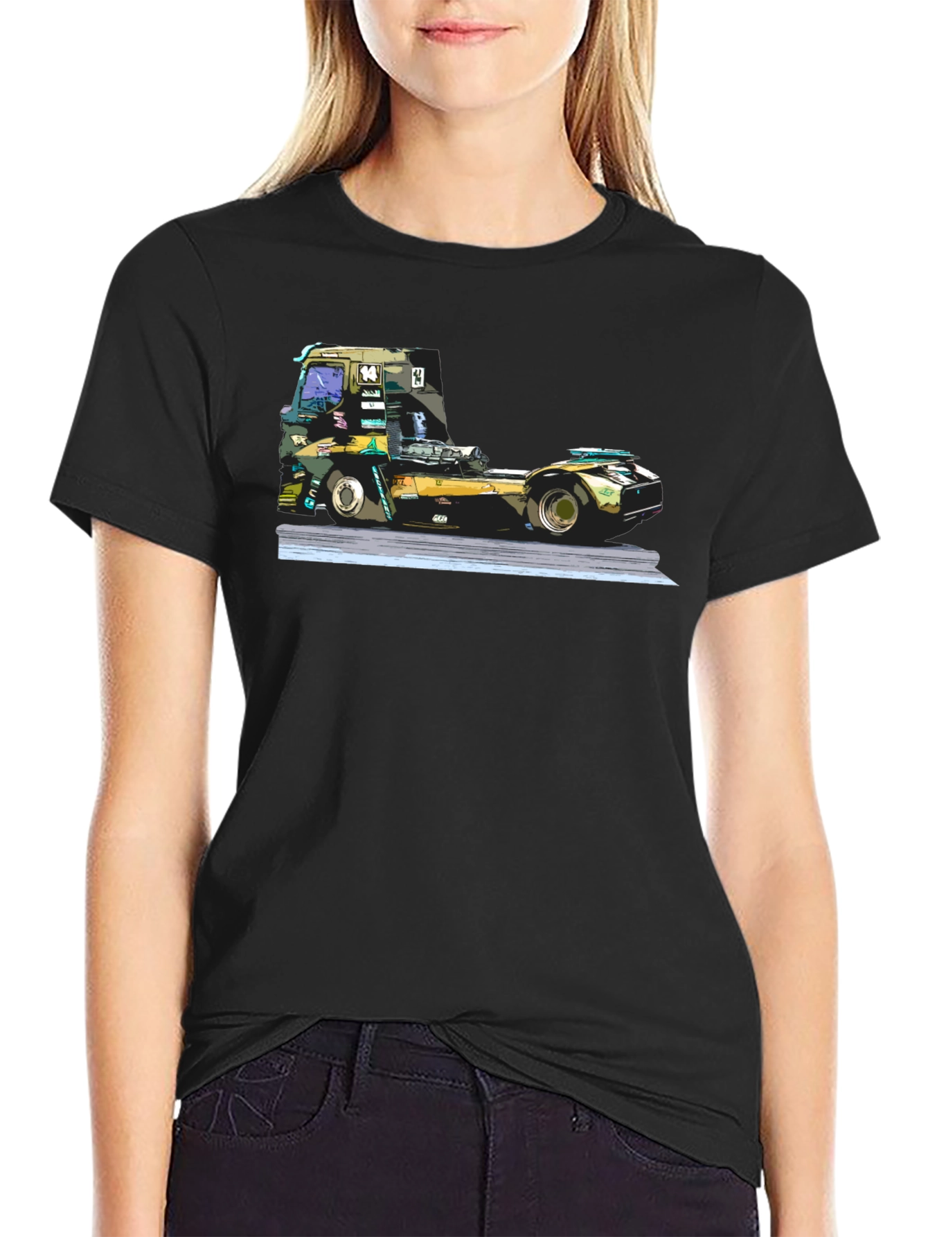 Truck Race T-Shirt - Black Graphic Tee