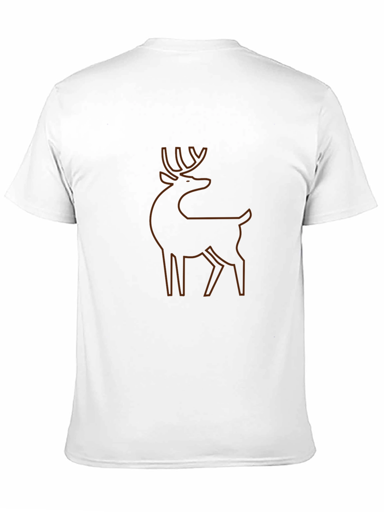 Mens Black T-Shirt with Deer Outline Graphic