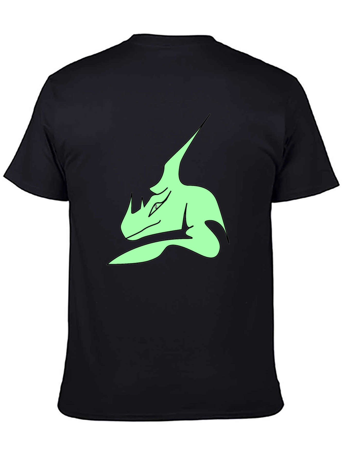 Stylish Black T-Shirt with Green Dinosaur Graphic Print