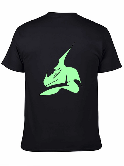 Stylish Black T-Shirt with Green Dinosaur Graphic Print