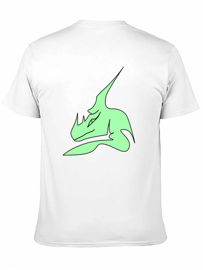 Stylish Black T-Shirt with Green Dinosaur Graphic Print