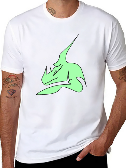 Stylish Black T-Shirt with Green Dinosaur Graphic Print